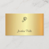 Monogram Glamour Faux Gold Professioneel Elegant Visitekaartje (Voorkant)