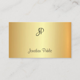 Monogram Glamour Faux Gold Professioneel Elegant Visitekaartje