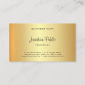 Monogram Glamoureus Goud Professioneel Modern Visitekaartje (Achterkant)
