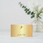 Monogram Glamoureus Goud Professioneel Modern Visitekaartje (Staand voorkant)