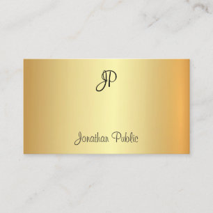 Monogram Glamoureus Goud Professioneel Modern Visitekaartje