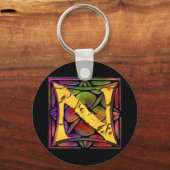 Monogram: Glas in lood N Sleutelhanger (Voorkant)