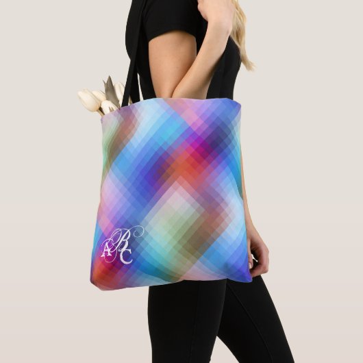 Monogram Glass Checkered Pattern Canvas tas (Dichtbij)