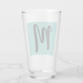 MONOGRAM GLAZEN BLAUWE TUMBLER (Achterkant)