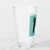 MONOGRAM GLAZEN BLAUWE TUMBLER (Rechts)