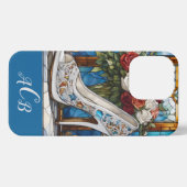 Monogram Glazen in lood schoen en boeket iPhone Hoesje (Achterkant horizontaal)