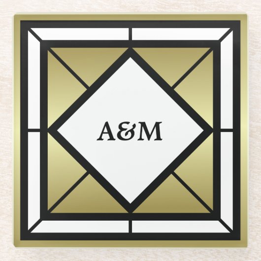 Monogram Glazen Onderzetter (Voorkant)