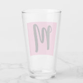 MONOGRAM GLAZEN ROZE TUMBLER (Achterkant)