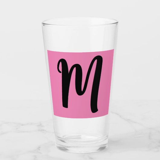 MONOGRAM GLAZEN ROZE TUMBLER (Voorkant)