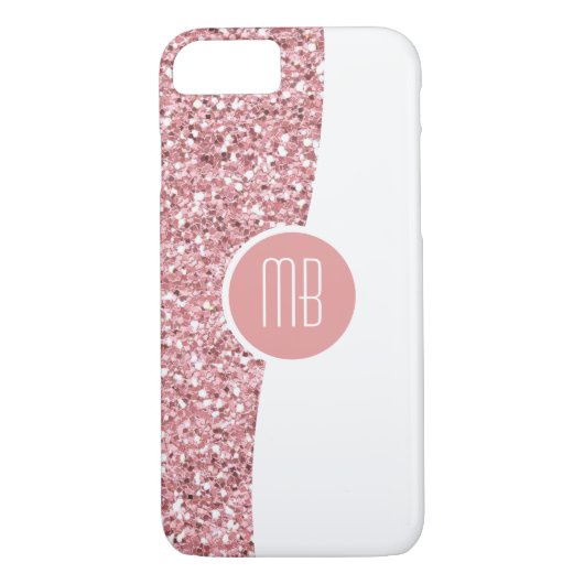 Monogram Glitter Bling Case-Mate iPhone Case (Achterkant)