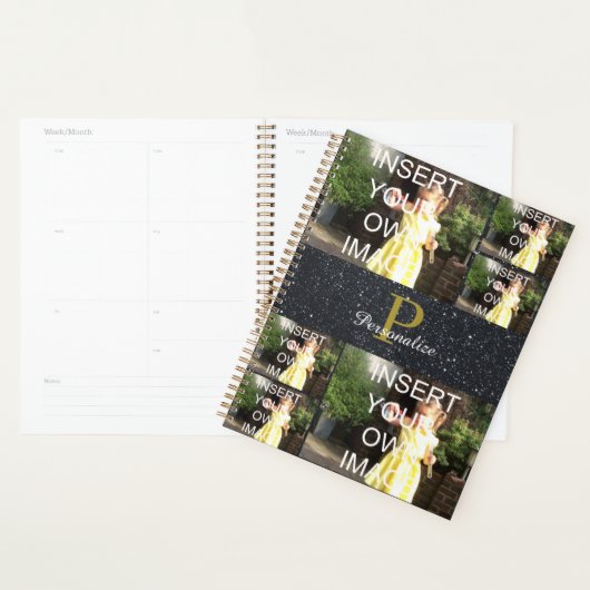Monogram Glitter Effect 2021 Persoonlijke foto Planner (Display)