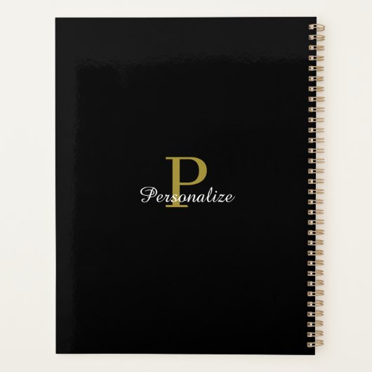 Monogram Glitter Effect 2021 Persoonlijke foto Planner (Achterkant)