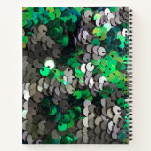 Monogram glitter grijs groen pailletten girly spar notitieboek (Achterkant)