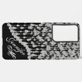 Monogram Glitter Icicles Glam Samsung Galaxy Hoesje (Linkerkant)