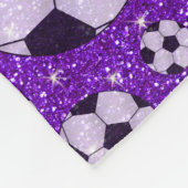 Monogram glitter indigo paarse voetballen fleece deken (Hoek)