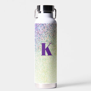 Monogram Glitter Paarse Ombre Glitter Waterfles