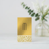 Monogram | Glitter Polka Dot | Lux Geometric Visitekaartje (Staand voorkant)