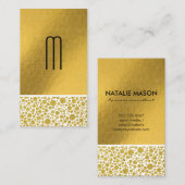 Monogram | Glitter Polka Dot | Lux Geometric Visitekaartje (Voorkant / Achterkant)
