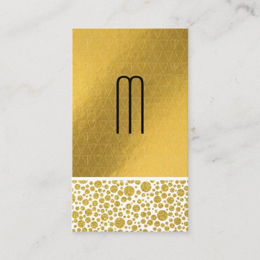 Monogram | Glitter Polka Dot | Lux Geometric Visitekaartje (Voorkant)