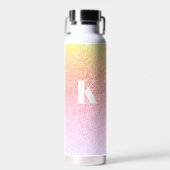 Monogram Glitter Rainbow Glitter Feminine Waterfles (Voorkant)