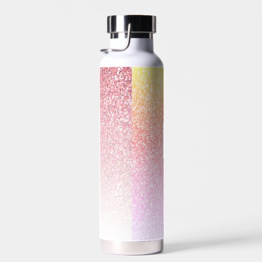Monogram Glitter Rainbow Glitter Feminine Waterfles (Rechts)