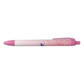 Monogram Glitter Rainbow Glitter Feminine Zwarte Inkt Pen (Bovenkant)