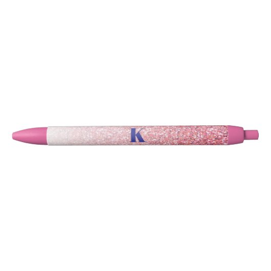 Monogram Glitter Rainbow Glitter Feminine Zwarte Inkt Pen (Voorkant)