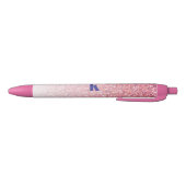 Monogram Glitter Rainbow Glitter Feminine Zwarte Inkt Pen (Bodem)