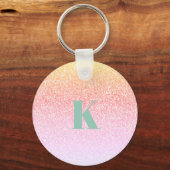 Monogram Glitter Rainbow Sleutelhanger (Voorkant)