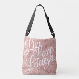 Monogram Glitter Roos Blush Live Love Lach Tas