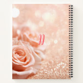Monogram Glitter Roos Gouden Achtergrond en Roos Notitieboek (Achterkant)