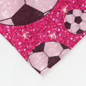 Monogram glitter roos roze voetballen fleece deken (Hoek)