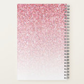 Monogram Glitter Roze Sparkle Vrouwelijk Notitieboek (Achterkant)