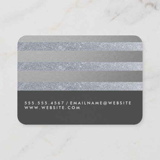 Monogram Glitter Strepen / Grijs Visitekaartje (Achterkant)