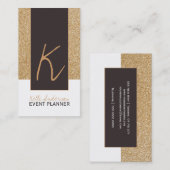 Monogram Glitter-visitekaartje Visitekaartje (Voorkant / Achterkant)