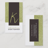 Monogram Glitter-visitekaartje Visitekaartje (Voorkant / Achterkant)