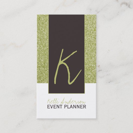 Monogram Glitter-visitekaartje Visitekaartje (Voorkant)