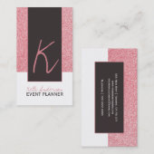 Monogram Glitter-visitekaartje Visitekaartje (Voorkant / Achterkant)