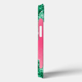 Monogram Glitterdruppels Roze Groen Trendy Case-Mate iPhone Case (Achterkant / Rechts)