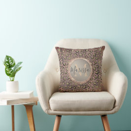 Monogram Glittery Chic Leopard Kussen
