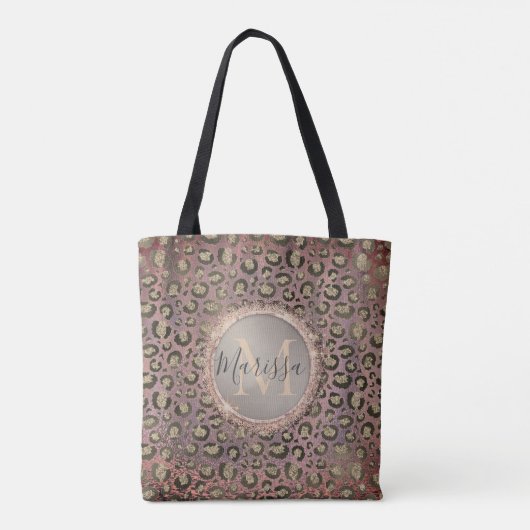 Monogram Glittery Chic Leopard Tote Bag (Achterkant)