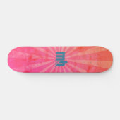 Monogram gloeiende zonnestralen persoonlijk skateboard (Horizontaal)