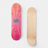 Monogram gloeiende zonnestralen persoonlijk skateboard (Voorkant)