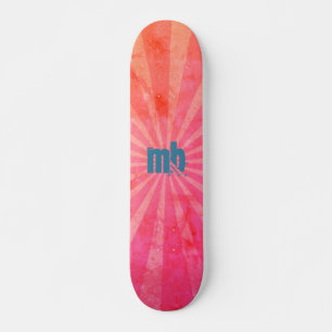 Monogram gloeiende zonnestralen persoonlijk skateboard