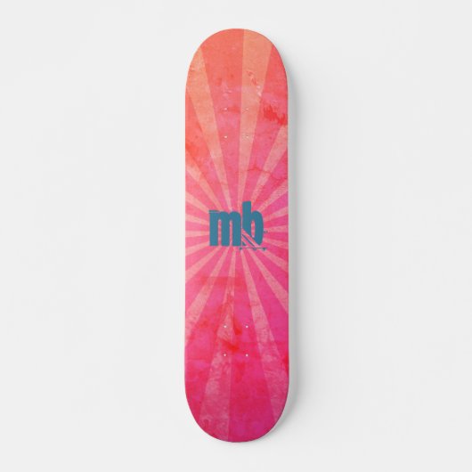 Monogram gloeiende zonnestralen persoonlijk skateboard (Voorkant)