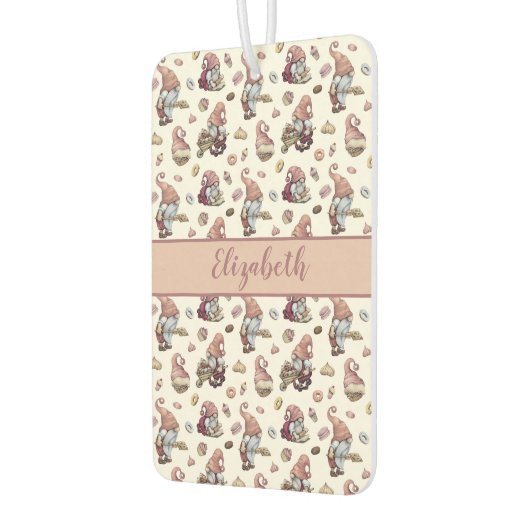 Monogram Gnomen Baking Cupcakes Donuts Luchtverfrisser (Links)