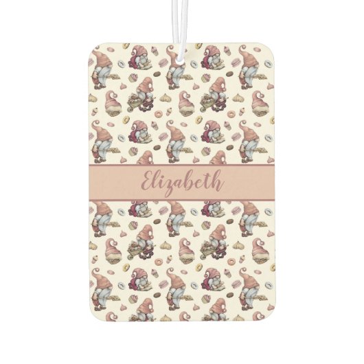 Monogram Gnomen Baking Cupcakes Donuts Luchtverfrisser (Achterkant)