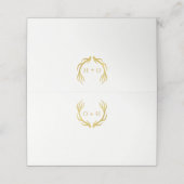 Monogram Gold Antlers | Weddenschap vouwkaarten Plaatskaartje (Buitenkant ongevouwen)