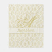 Monogram Gold ArtDeco-Passen getrouwd Bieden legan Fleece Deken (Voorkant)