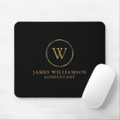 Monogram Gold Black Business Muismat (Met muis)